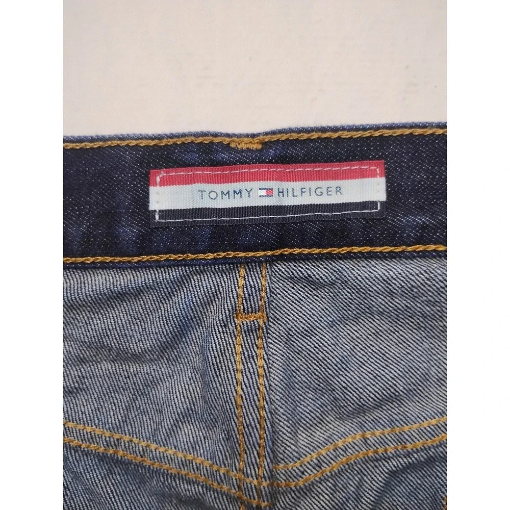 Tommy Hilfiger Straight Jeans Mens Blue Dark Wash Denim 40x30